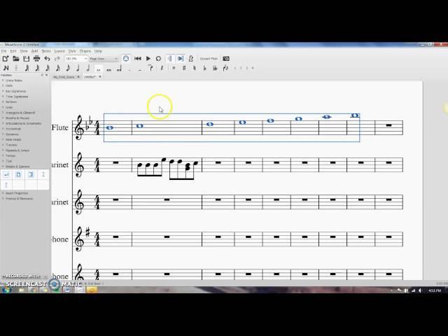 Musescore 2: Selecting Measures and Items