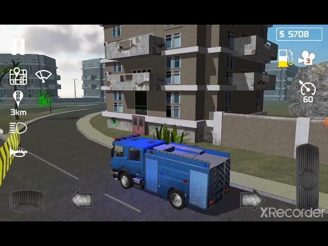 fire engine simulator: driving my blue fire engine/ by skisosoft Android gameplay