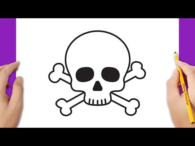 How to draw a skull and crossbones for Halloween