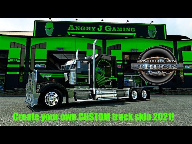 How to skin SCS trucks in American Truck Simulator & CREATE a logo 2021!!