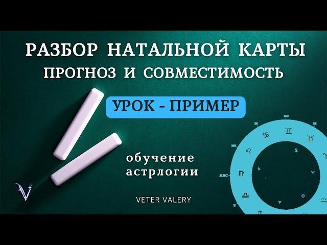 Разбор натальной карты, прогноз и совместимость | Урок пример | Обучение астрологии