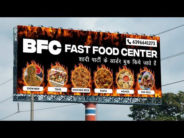 CorelDraw Tutorial | Fast Food Flex Banner Design | Amazing Flex Banner Design in CorelDraw