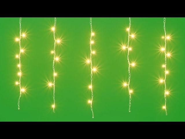 new year string light decoration green screen | light green screen video effect