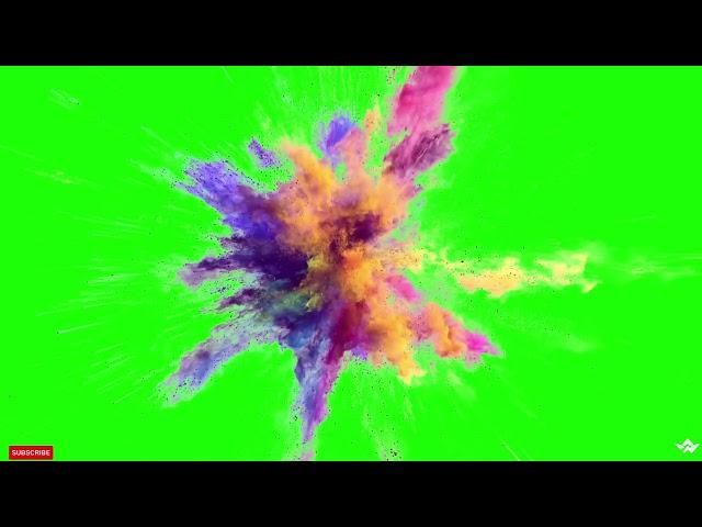 4K Color Ink Particles Burst Green Screen Video | Color powder explosion | Chroma key