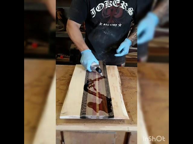 Live edge cutting board oil video