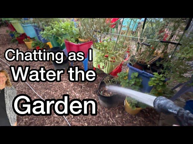 Evening Garden Watering the Raised bed Tote Tips to Grow Food, Enjoying Peaceful Quiet Nature Sounds