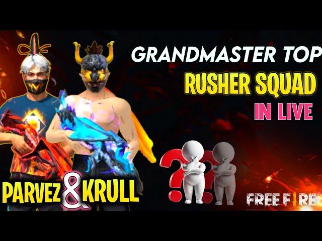 GRANDMASTER TOP RUSHER SQUAD KRULL GAMING & PARVEZ GAMING IS LIVE #krullgaming #parvezgaming