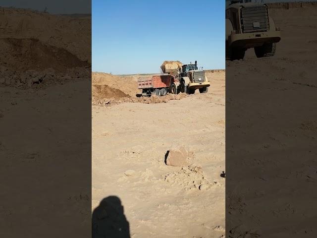 погрузка глины на камаз #shorts #shorts  #shacman #howotruck  #cat #caterpillar #погрузчик