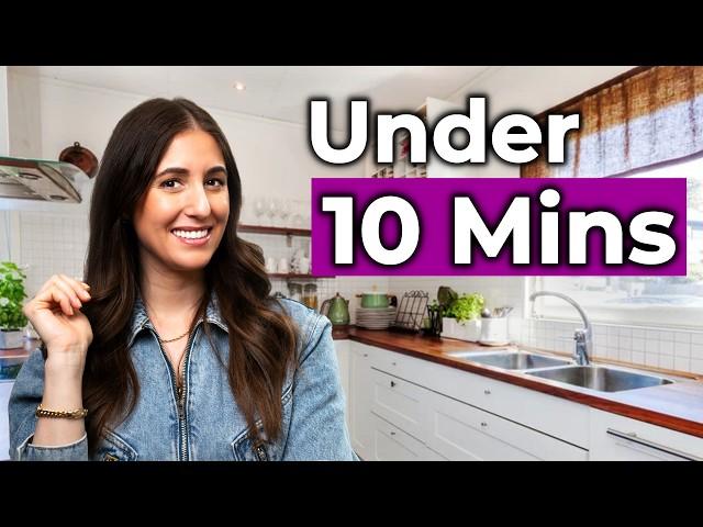 My Kitchen Cleaning Reset! (Under 10 Mins)