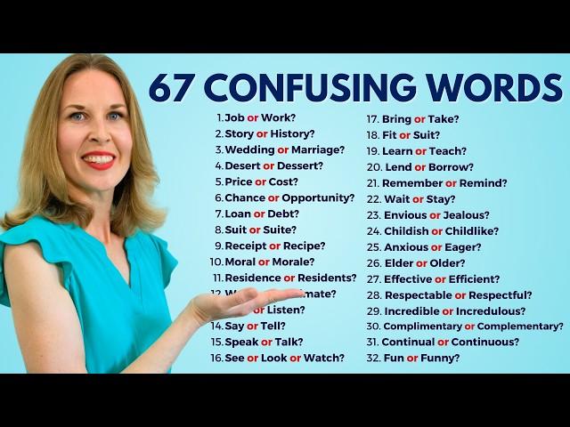 67 Confusing English Words | English Vocabulary