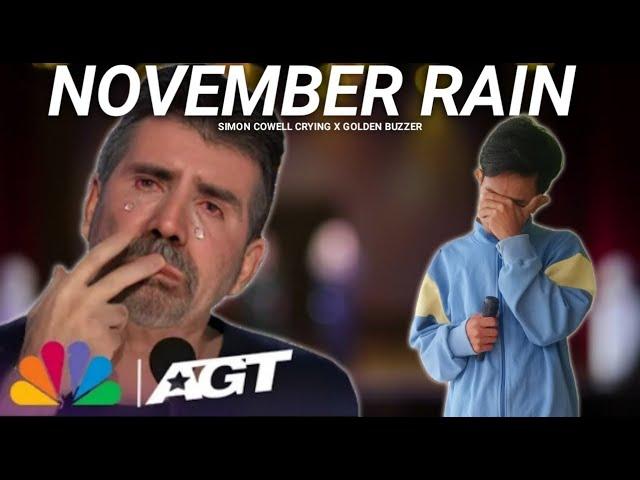 Golden Buzzer: Simon Cowell Crying To Hear The Song November Rain Homeless On The Big World Stage