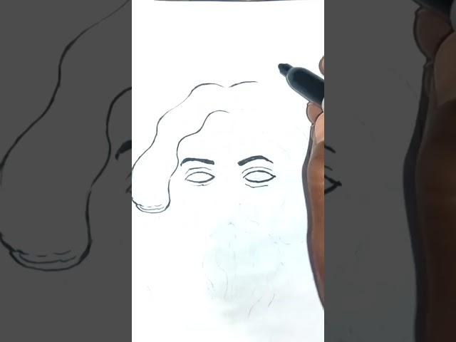 #shortRabindra nath Tagore Drawing for Beginners//