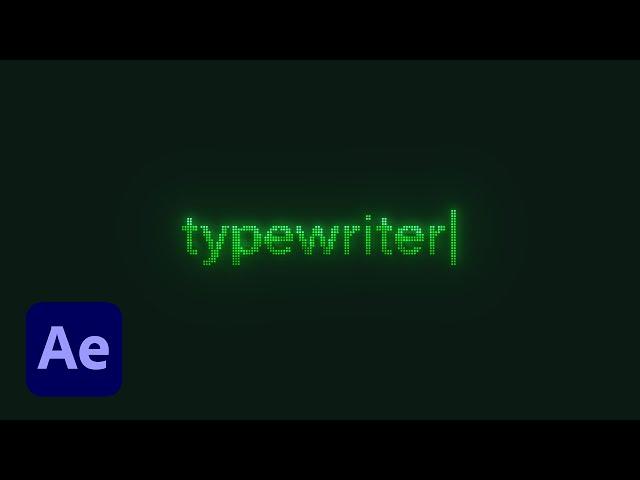 Typewriter Text Animation in After Effects