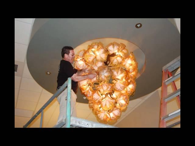 Scott Chambers Art Glass Chandelier Installation