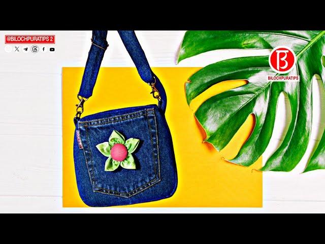 How to make a denim mobile phone bag Sewing Tutorial Full Video