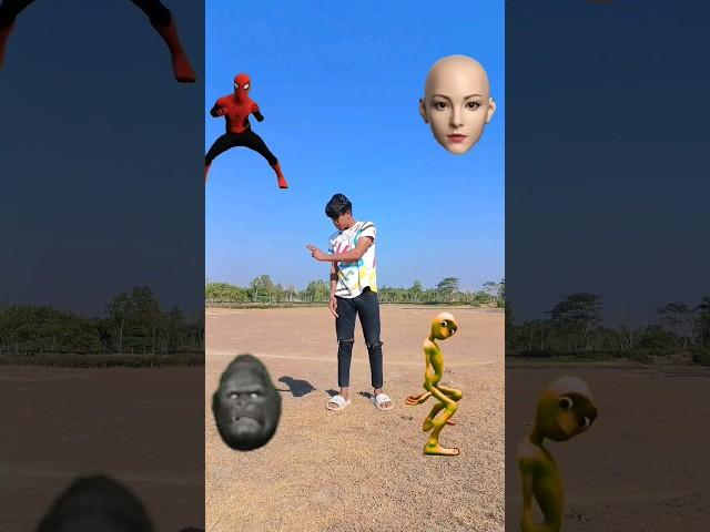 Head to Dame tu cosita Alien, spiderman, gorilla & girl dance - vfx magic video #viral