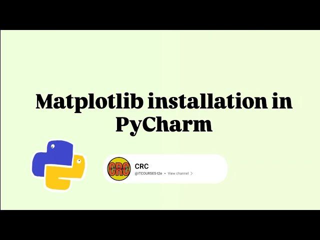 Matplotlib installation in PyCharm