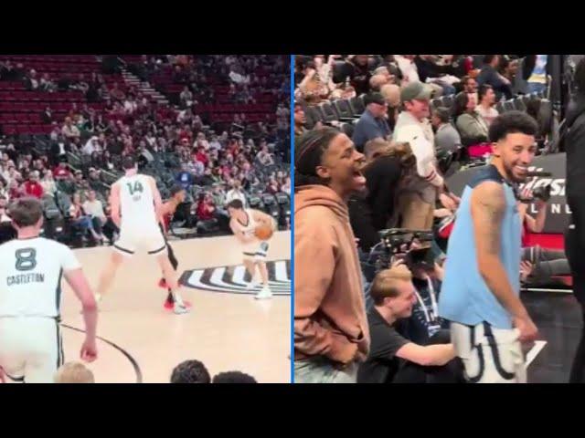 Yuki Kawamura Had Portland Trailblazers Fans Cheering For Him After He Made This Shot From Fan View!