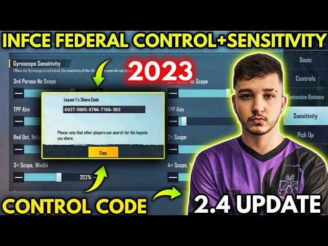 (2023) INFce Federal Control Code/ INFce Federal New 2.4 Update Sensitivity Code | PUBGM/BGMI