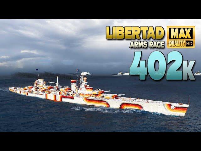 Battleship Libertad: 400000 damage in no time - World of Warships