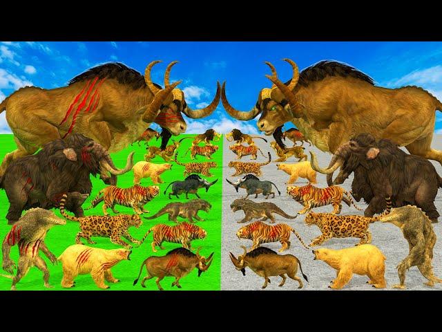 Prehistoric Mammals ARBS vs Prehistoric Animals ARK vs Cow Animal Rebellion Battle Simulation