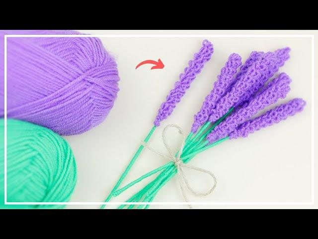 No hook and needles EASY! Amazing Yarn Lavender Flowers  Easy Lavender Flower Making Idea -DIY