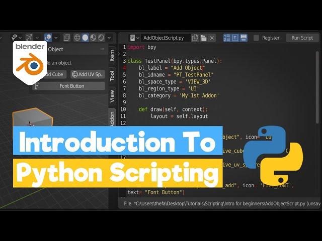 Blender Python Tutorial : An Introduction to Scripting [how to learn python for beginners]