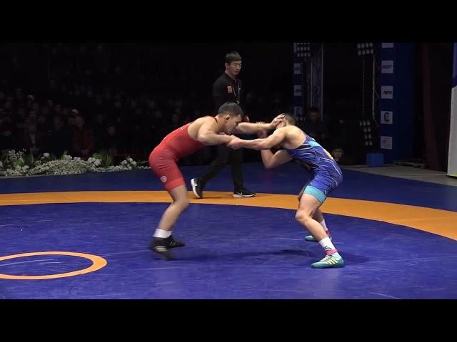 ВОЛЬНАЯ БОРЬБА. Чемпионат Кыргызстана-2023. 57 кг 1\4 Алмаз Сманбеков-Баяман Керимбеков
