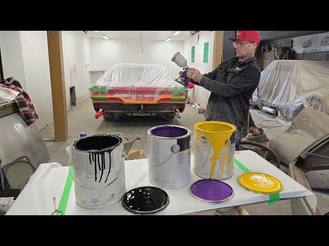The 3 tone paint job begins... black reveals EVERYTHING – did we get it right? 