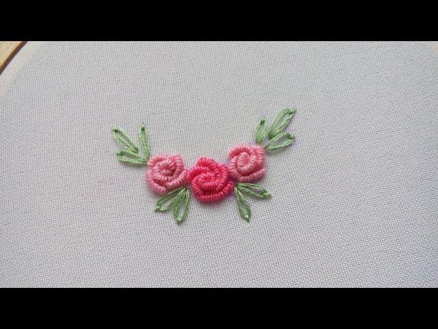 МК. Маленькая роза рококо. Небольшой сюжет с розами. Volume embroidery. Little rococo rose.