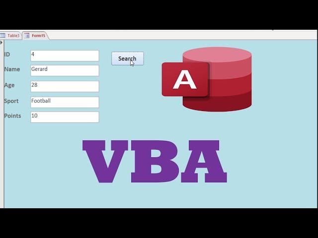 Microsoft Access Search Form -  How to search data in Table access using VBA in access forms