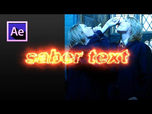 saber text with after effects tutorial