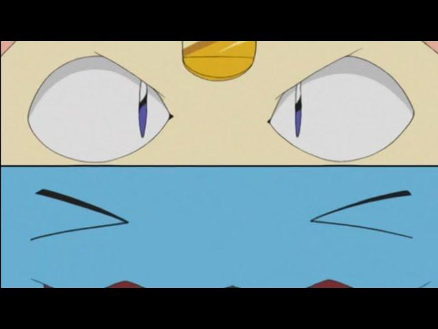 Meowth and wobuffet interfere during team Rocket motto