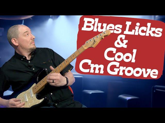 14 Blues Licks over a Cm Groove Guitar Lesson