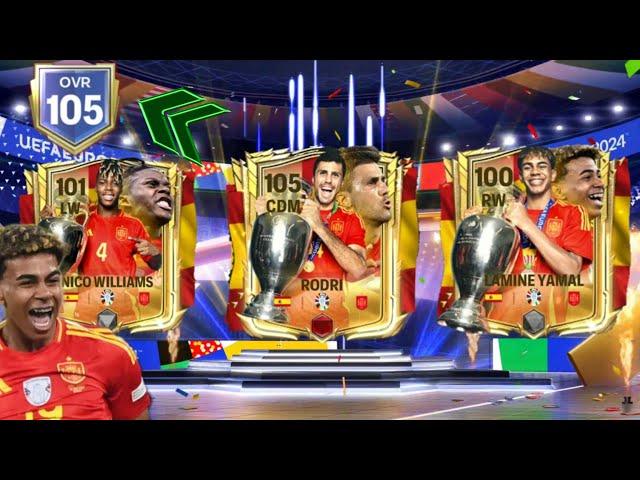 FIRST 105 OVR TEAM IN FC MOBILE! INSANE EUROS BEST XI PACK OPENING LUCK AND TEAM UPGRADE GAMEPLAY