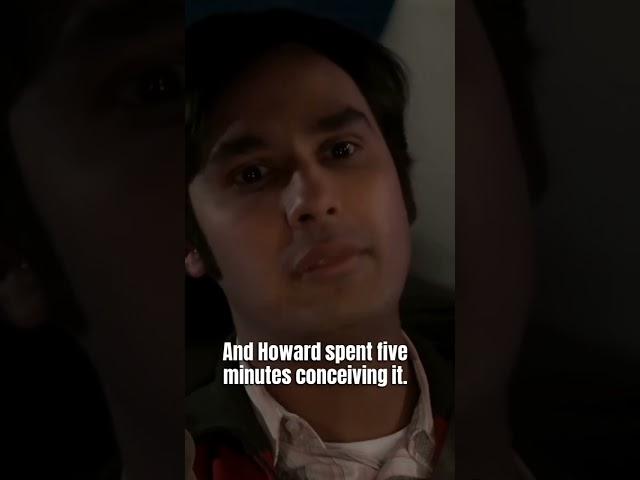 The Big Bang Theory | Raj: Howard Spent Five Minutes Conceiving It. #shorts #thebigbangtheory