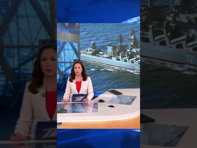 Крейсер Москва горит, но у нас все под контролем ОРТ, новости на первом