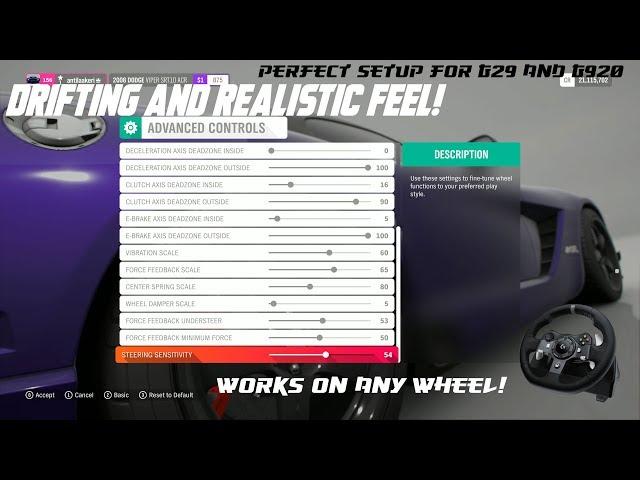 Forza Horizon 4 Best Force Feedback Setup For Logitech G920/G29 Drifting/ Realistic