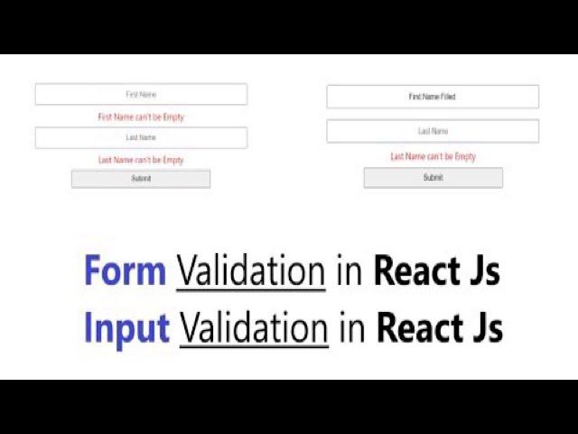 Form Validation in React JS || Input Validation React JS || React Form Validation onSubmit || React