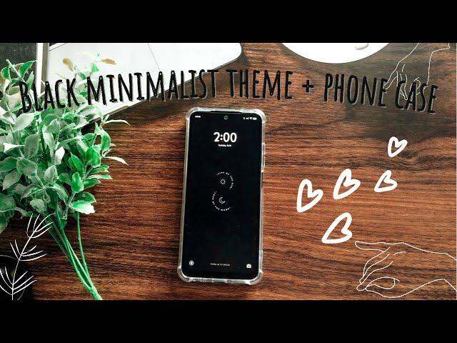 Xiaomi Redmi Note 10 black minimalist theme + phone case 