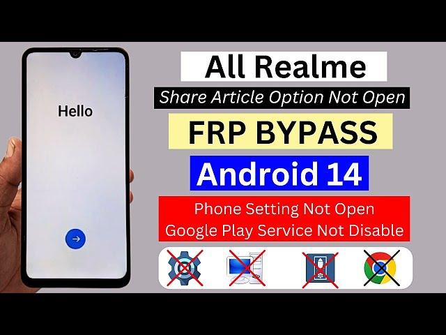 All Realme Frp Bypass Android 14 Setting Not Open | 2025 Share Article Option Not Work | Without Pc