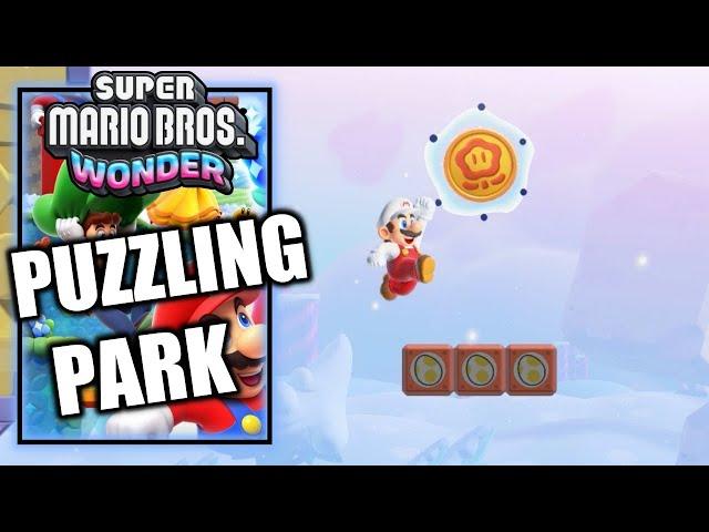 Super Mario Bros Wonder – Puzzling Park - 100% All Wonder Seeds, Flower Coins & Flag