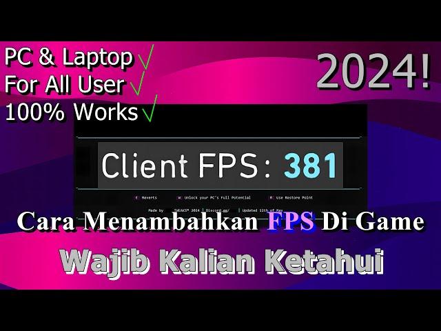 NEW! Cara Menambahkan FPS Di Semua Game  Wajib Kalian Ketahui | 2024! (Updated) Part 1