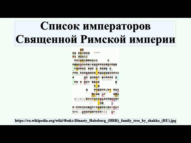 Список императоров Священной Римской империи