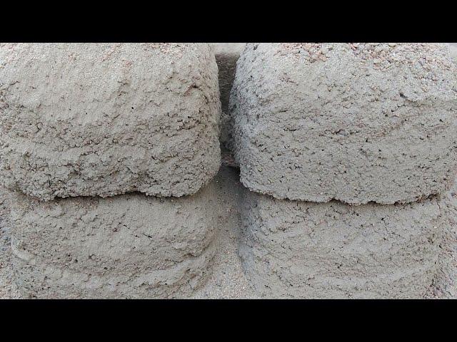 ASMR: Verysoft dusty Gritty sand cement big blocks Dry Crumble in steel pot (requested video)