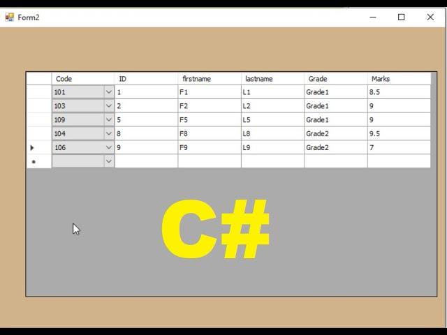 C# tutorial:  Retrieve data from SQL server based on comboBox Inside dataGridView with source code