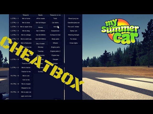 как скачать читы меню для My Summer Car