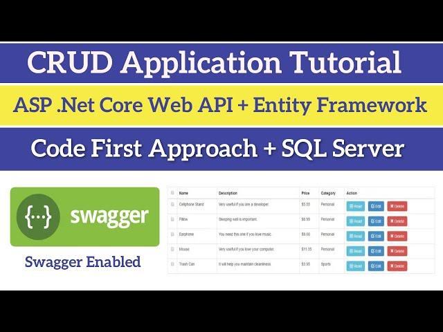 Asp.Net Core Web API - CRUD operations in REST API using Entity Framework Core and SQL Server