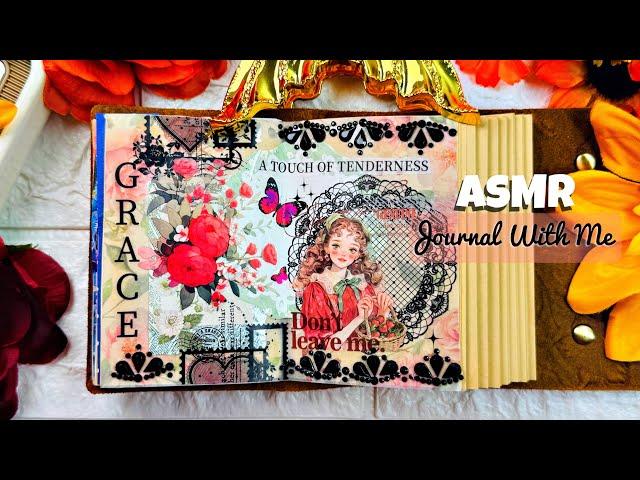 ASMR Creative Journaling | Random Theme | ASMR Scrapbooking With Me | No Talking