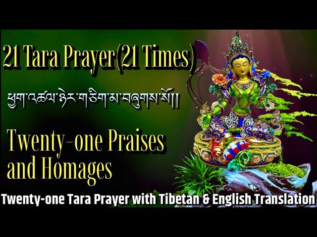 21 Tara Prayer(21Times)ཕྱག་འཚལ་ཉེར་གཅིག་མ|Twenty-one Praises and Homages With Tibetan & English